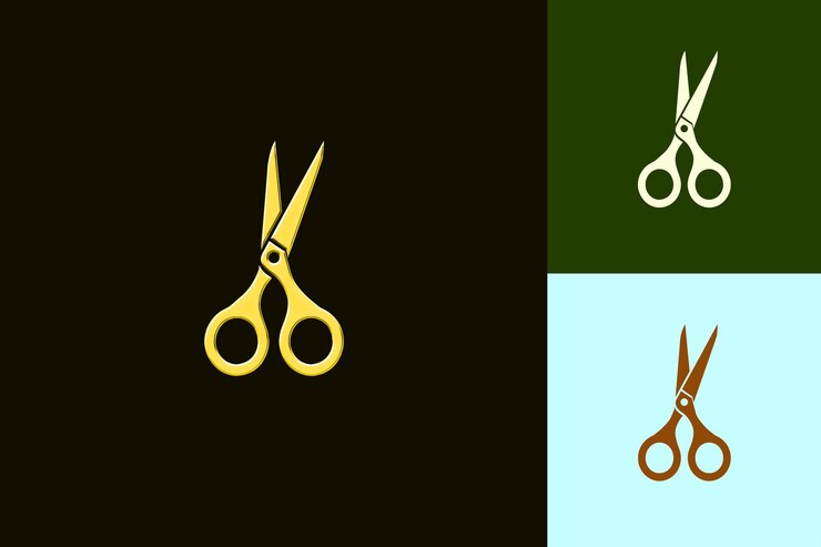 PSD scissori png con un design moderno con un paio di forbici un contorno d'arte disegni creativi