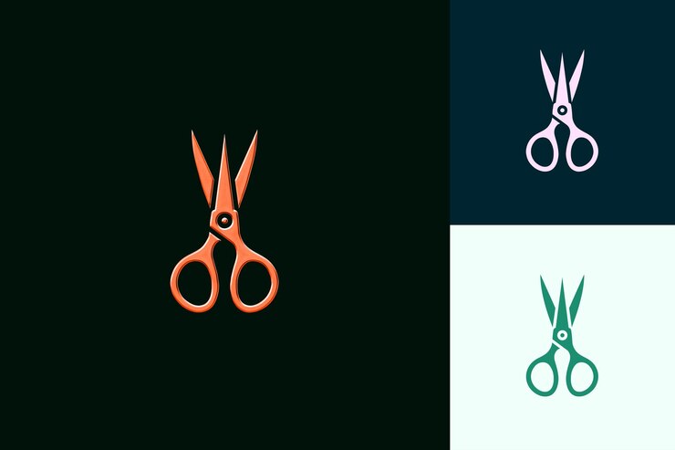 PSD scissori png con un design moderno con un paio di forbici un contorno d'arte disegni creativi