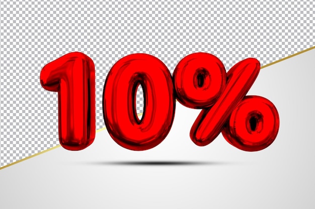 Sconto 10_3d Render_Colore rosso
