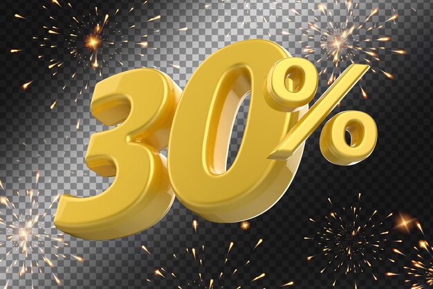 Sconto 30 rendering 3d di lusso in oro