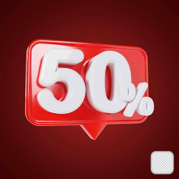 Sconto Chat 50% illustrazione 3D