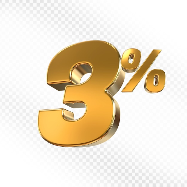 Sconto del 3 per cento sull'oro 3d