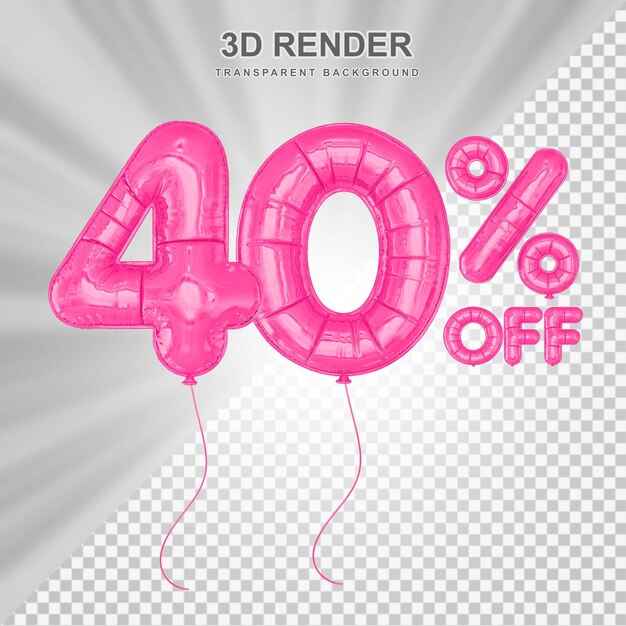 Sconto del 40% sui palloncini rosa
