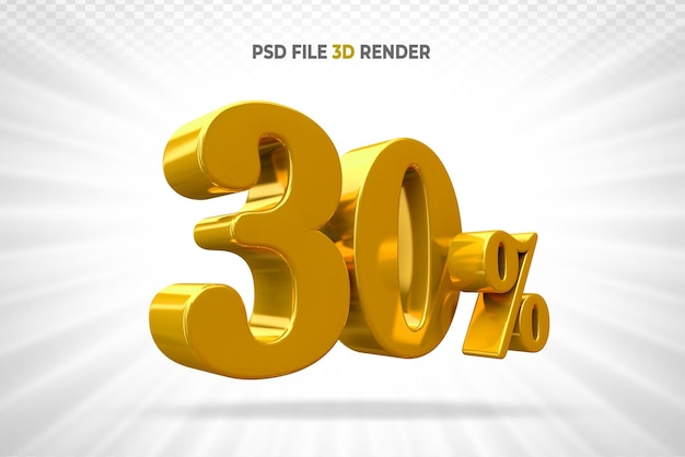 sconto oro 30 off 3D Render