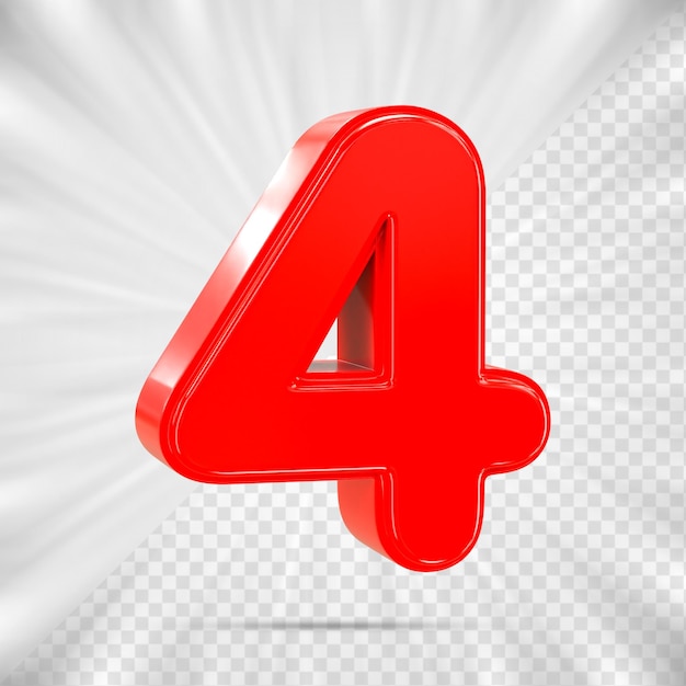 Sconto sulle vendite 3D Numero 4 prezzo percentuale per il concetto di promozione delle vendite a sconto da 3D render