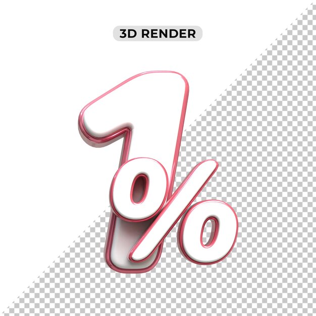 Sconto sulle vendite 3D Tag prezzo percentuale numero 1 per il concetto di promozione delle vendite da 3D render