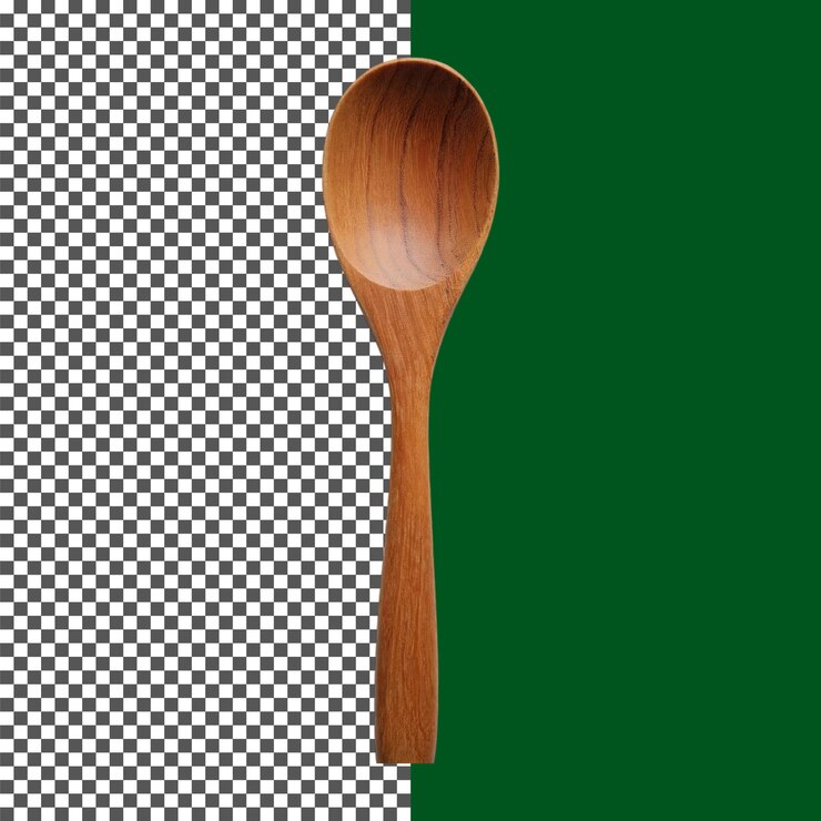 PSD scoop in legno fatto a mano per caffè e spezie su sfondo trasparente png psd