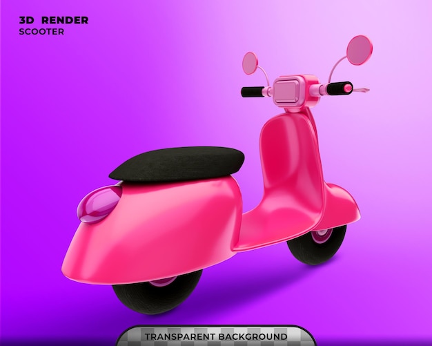 PSD scooter 3d render aislado