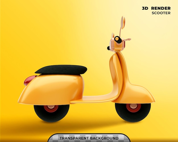 PSD scooter 3d render isolado