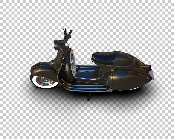 PSD scooter aislado en el fondo ilustración de renderización 3d