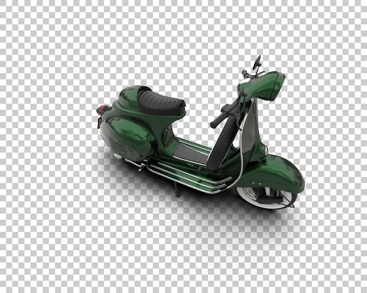 PSD scooter aislado en el fondo ilustración de renderización 3d