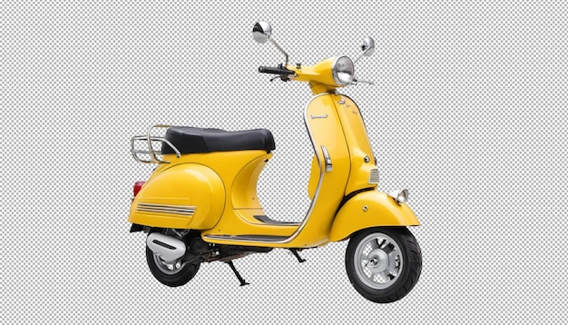 Scooter amarelo ilumina estradas movimentadas