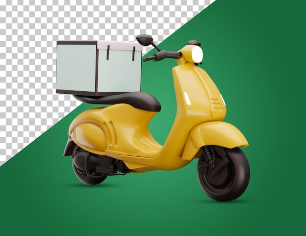 PSD un scooter avec une boîte à l'arrière