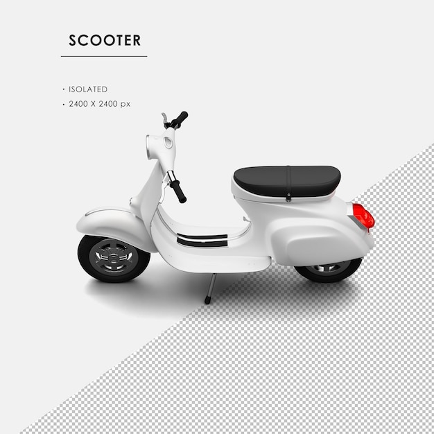 Scooter Branco Isolado da Vista Superior Esquerda