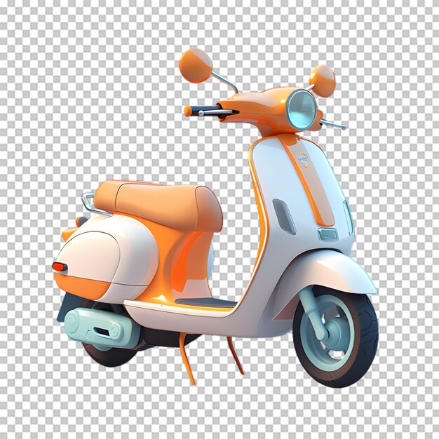 PSD scooter de desenho animado isolado em fundo transparente