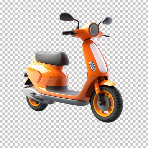 PSD scooter de desenho animado isolado em fundo transparente