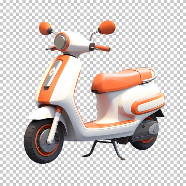 PSD un scooter de dessin animé isolé sur un fond transparent