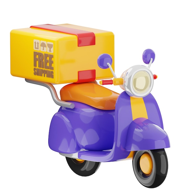 Scooter di consegna con pacco
