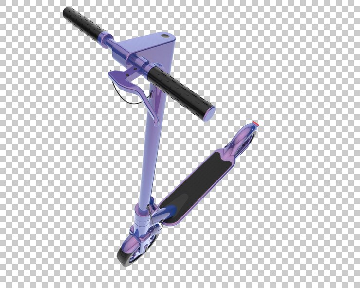 PSD scooter eléctrico aislado sobre fondo transparente ilustración de renderizado 3d