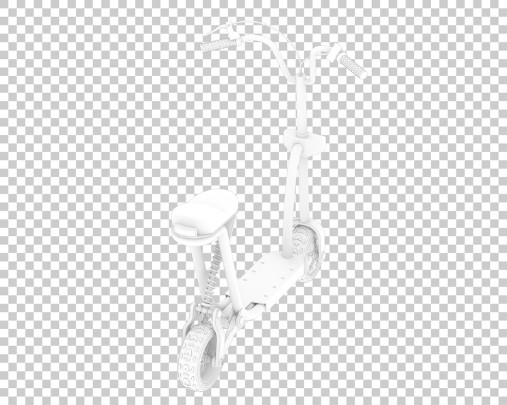 PSD scooter eléctrico aislado sobre fondo transparente ilustración de renderizado 3d