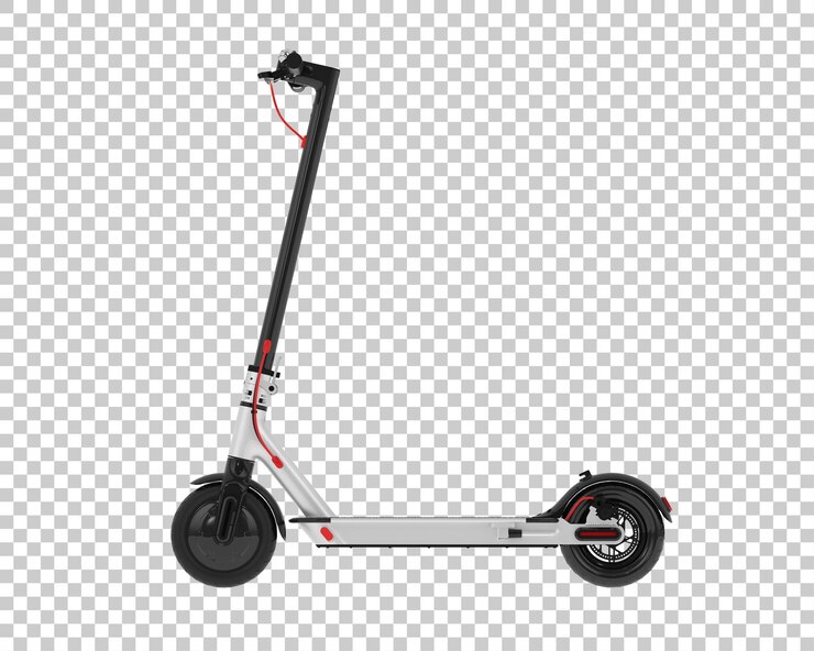 PSD scooter eléctrico aislado sobre fondo transparente ilustración de renderizado 3d