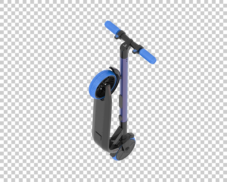 PSD scooter eléctrico aislado sobre fondo transparente ilustración de renderizado 3d