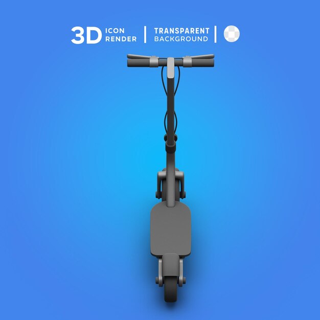 PSD scooter eléctrico ilustración 3d renderización icono 3d de color aislado