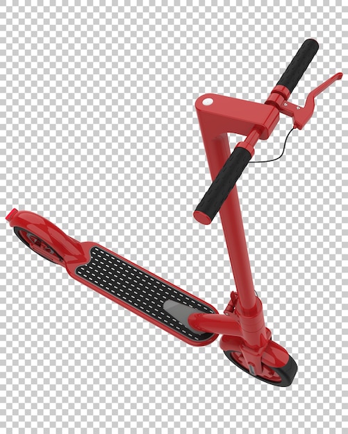 Scooter eléctrico en la ilustración de renderizado 3d de fondo transparente