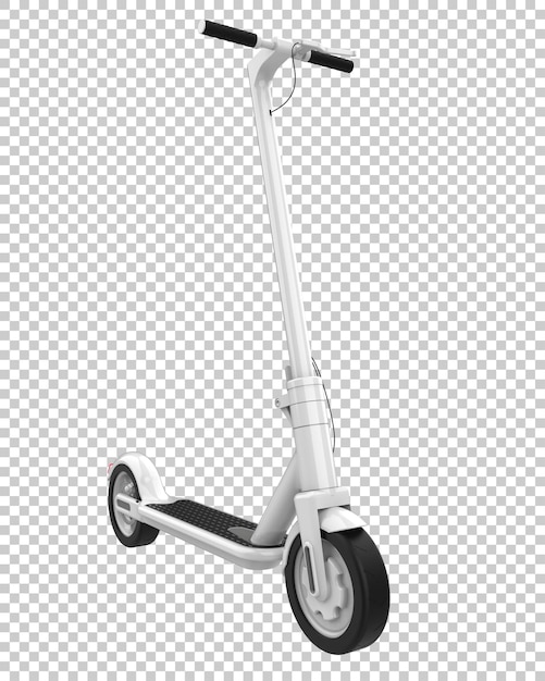 Scooter eléctrico en la ilustración de renderizado 3d de fondo transparente