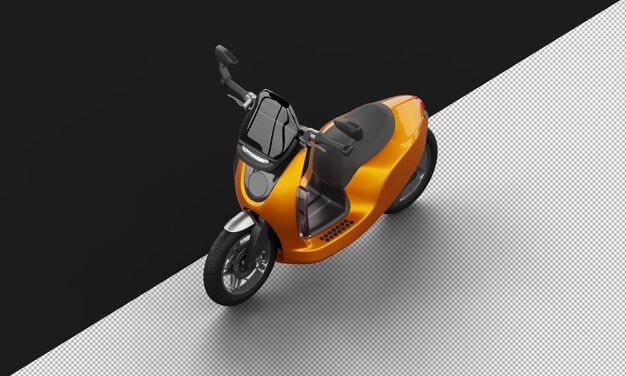 PSD scooter électrique de sport moderne métallique orange isolé de la vue avant gauche supérieure