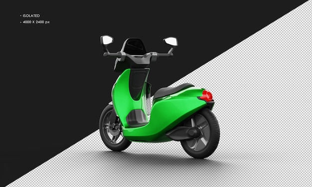 PSD scooter électrique de sport moderne métallique vert isolé de la vue arrière gauche