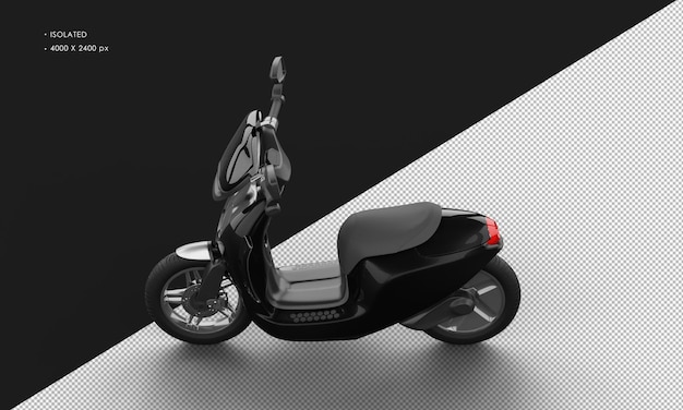 Scooter elétrico esporte moderno preto metálico isolado da vista superior esquerda