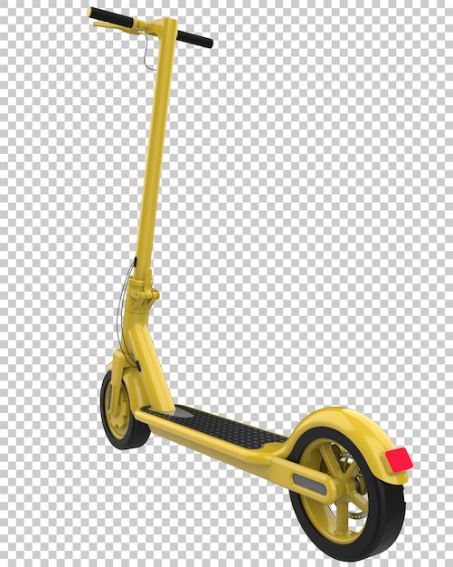 Scooter elétrico na ilustração de renderização 3d de fundo transparente