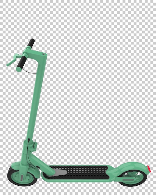 Scooter elétrico na ilustração de renderização 3d de fundo transparente