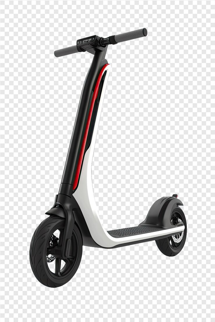 PSD scooter con una franja roja en la parte trasera