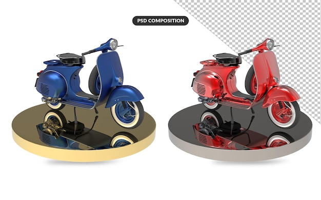 Scooter moto classique rendu 3D