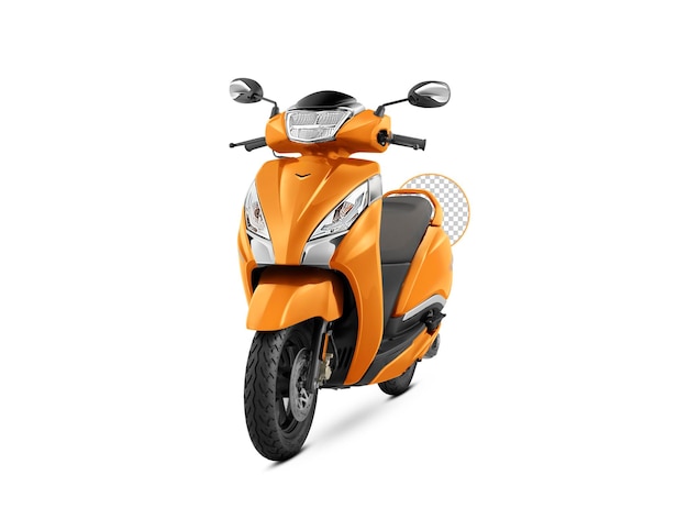 Un scooter naranja o scooty sobre fondo transparente