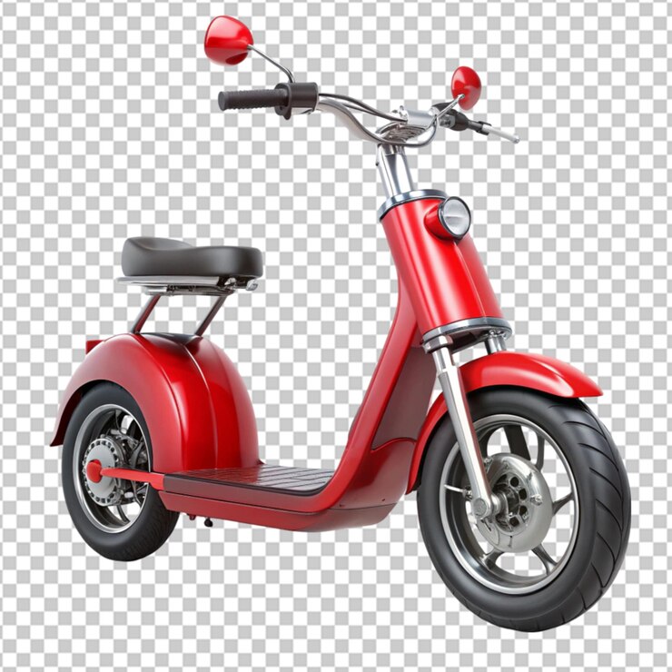 PSD un scooter realista aislado sobre un fondo transparente