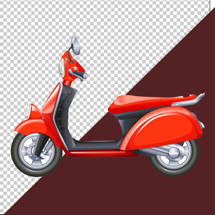 un scooter rojo con la palabra scooter en él