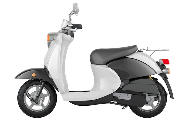 Scooter scooter vista lateral renderización 3D aislada en un fondo transparente