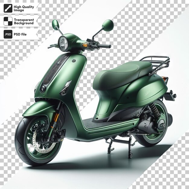 PSD un scooter verde con la palabra scooter en él