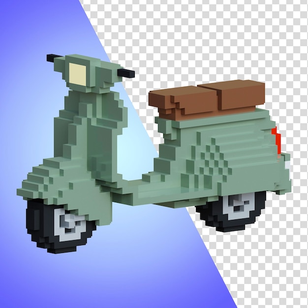 PSD scooter voxel style 3d