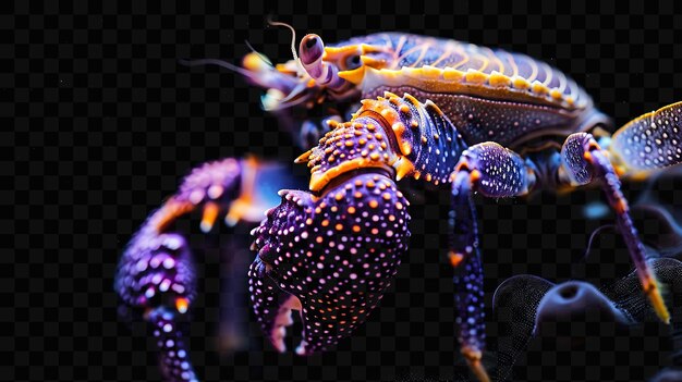 PSD un scorpion qui est violet et orange