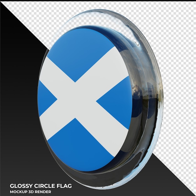 Scotland0002 realistische 3d-texturierte glänzende kreisflagge