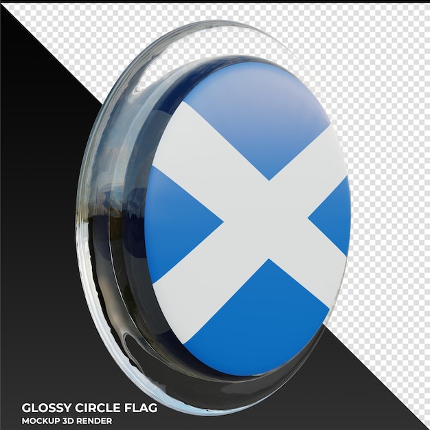 Scotland0003 Drapeau de cercle brillant texturé 3d réaliste