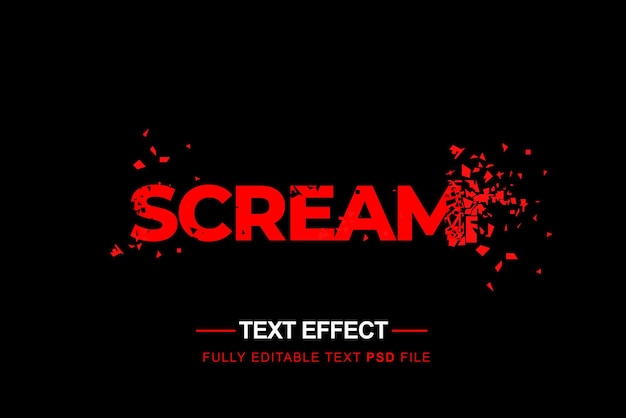 Scream effet de texte rouge d'horreur