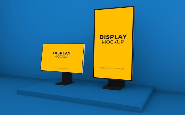 screen mockup design in 3d rendering isolated