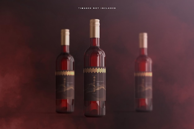 screw cap wine bottle branding mockup