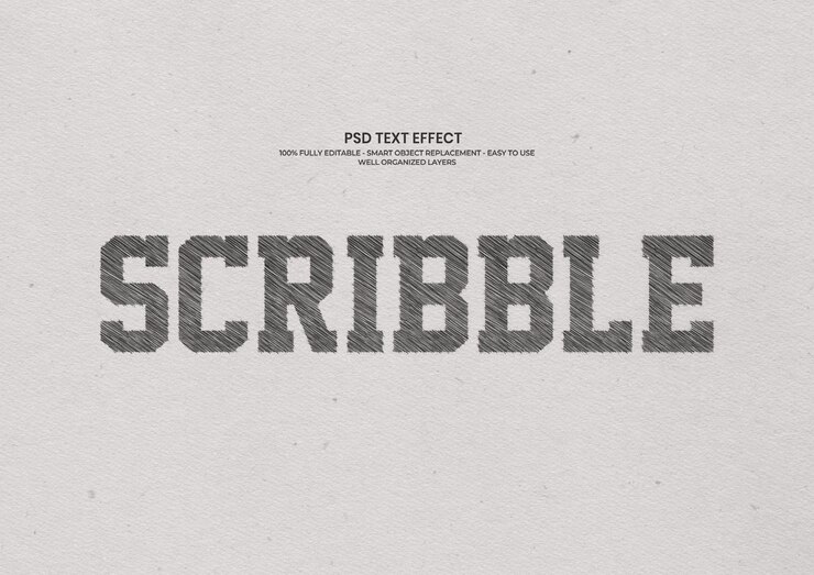 PSD scribble text effect
