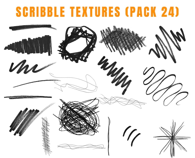 Scribble Textures Pack 24 - Grunge abstrakte Doodle-Designs